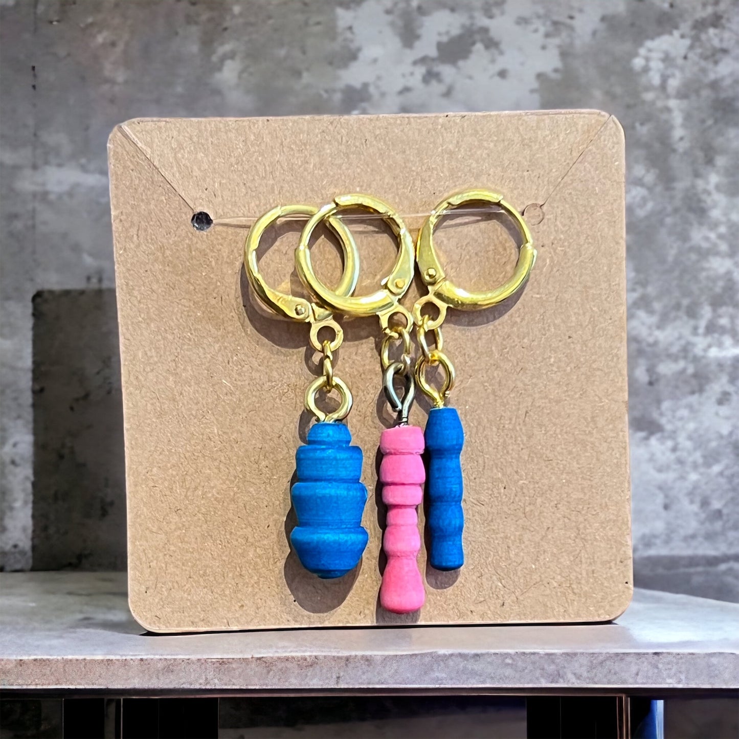 Set of 3 Wooden Hand-turned progress keepers/stitch markers