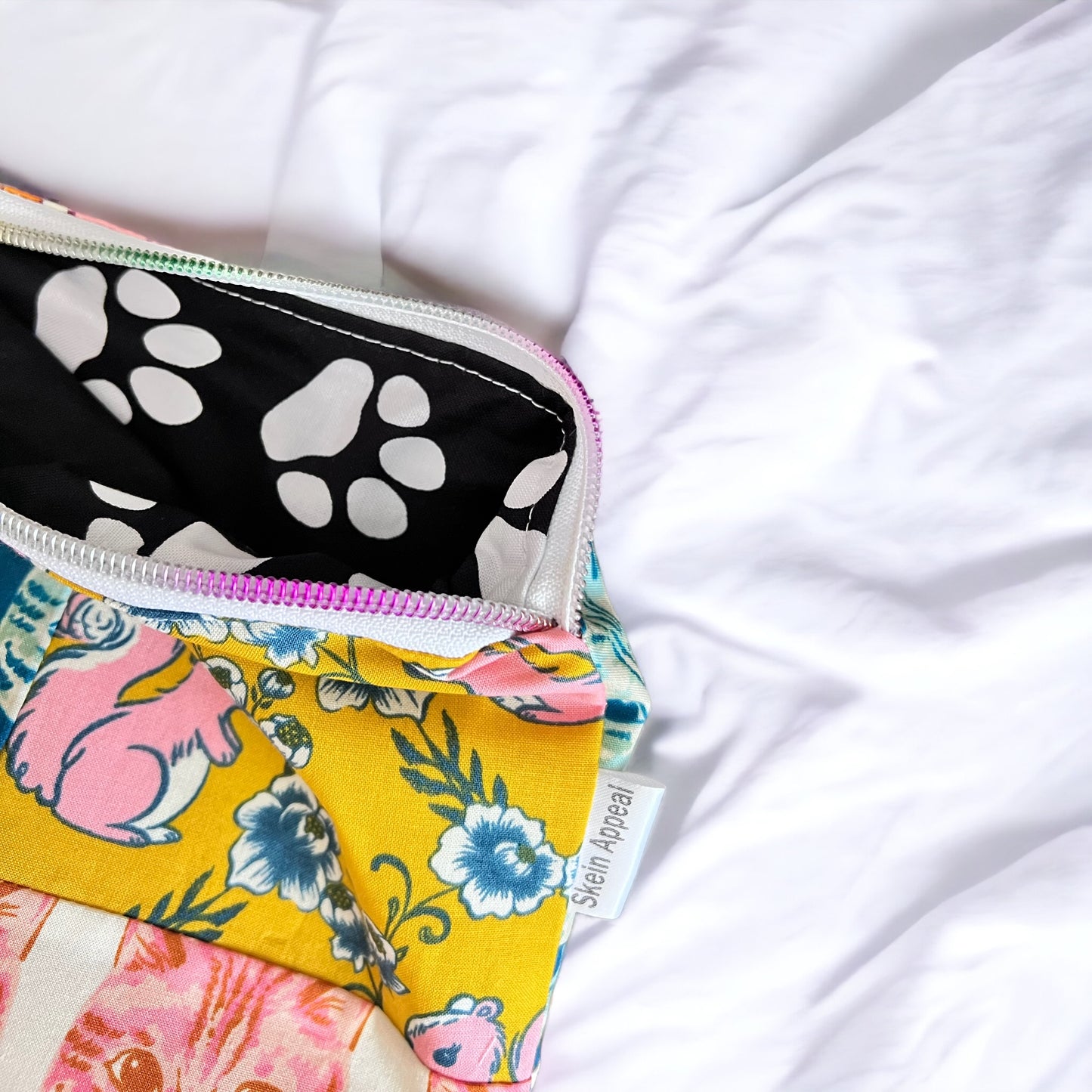 Sock Sized Project Bag- Cats & Squirrels - SkeinAppeal