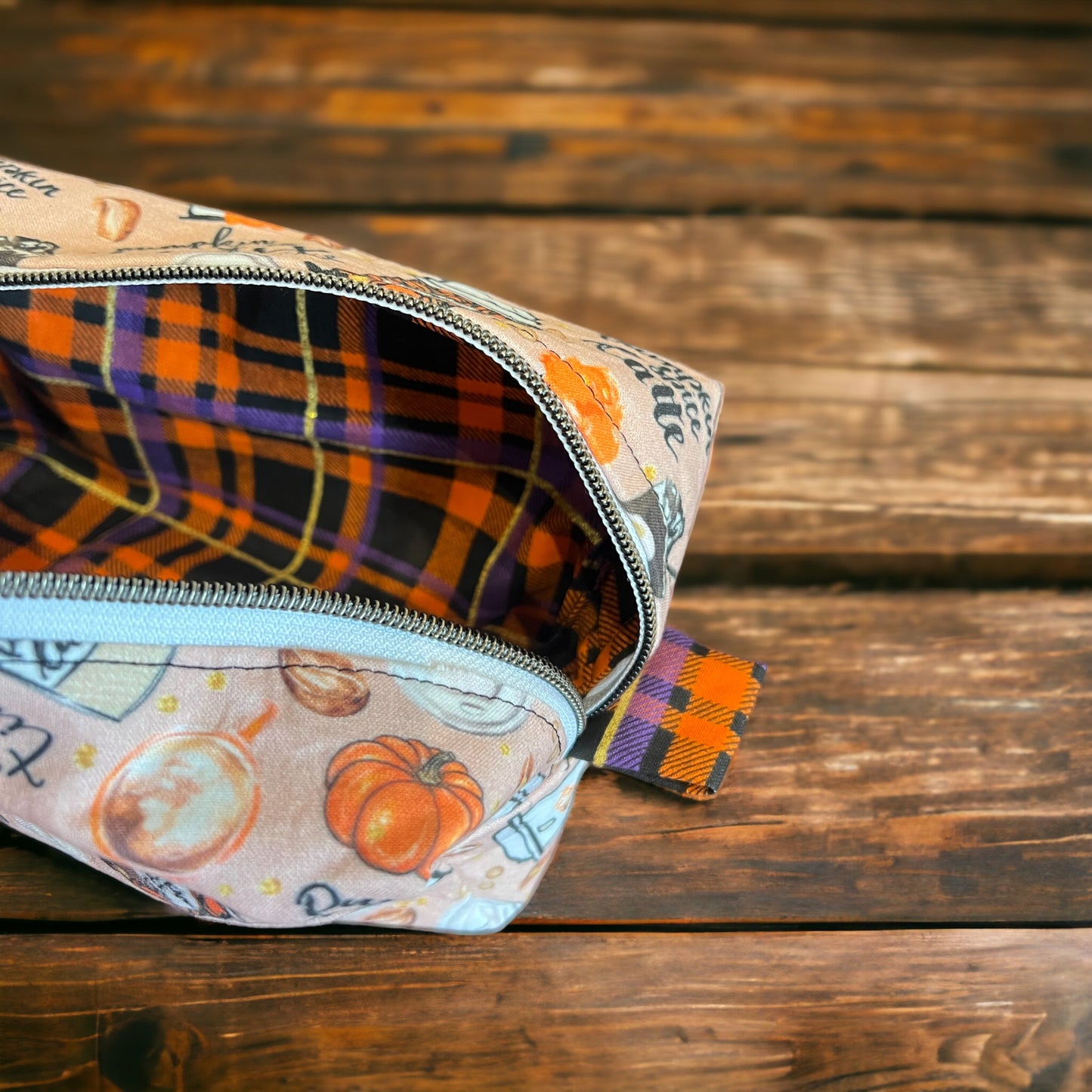 Small boxy zippered project bag- PSL love - SkeinAppeal