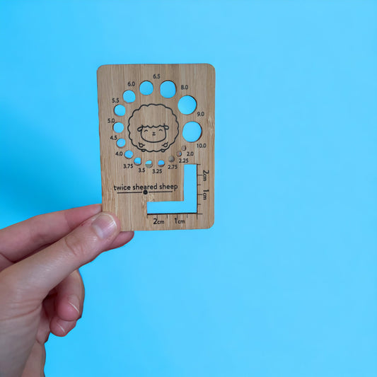 Knitting Needle Gauge Ruler-Twice Sheared Sheep - SkeinAppeal