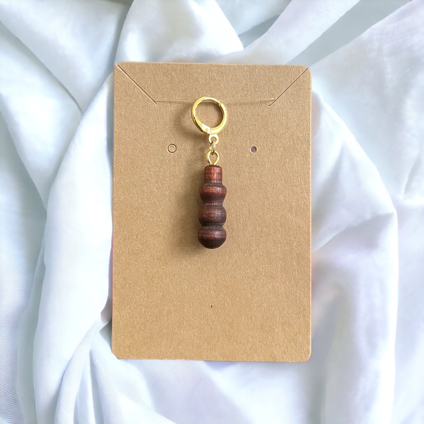 Set of 1-Hand-turned wooden stitch markers/progress keepers