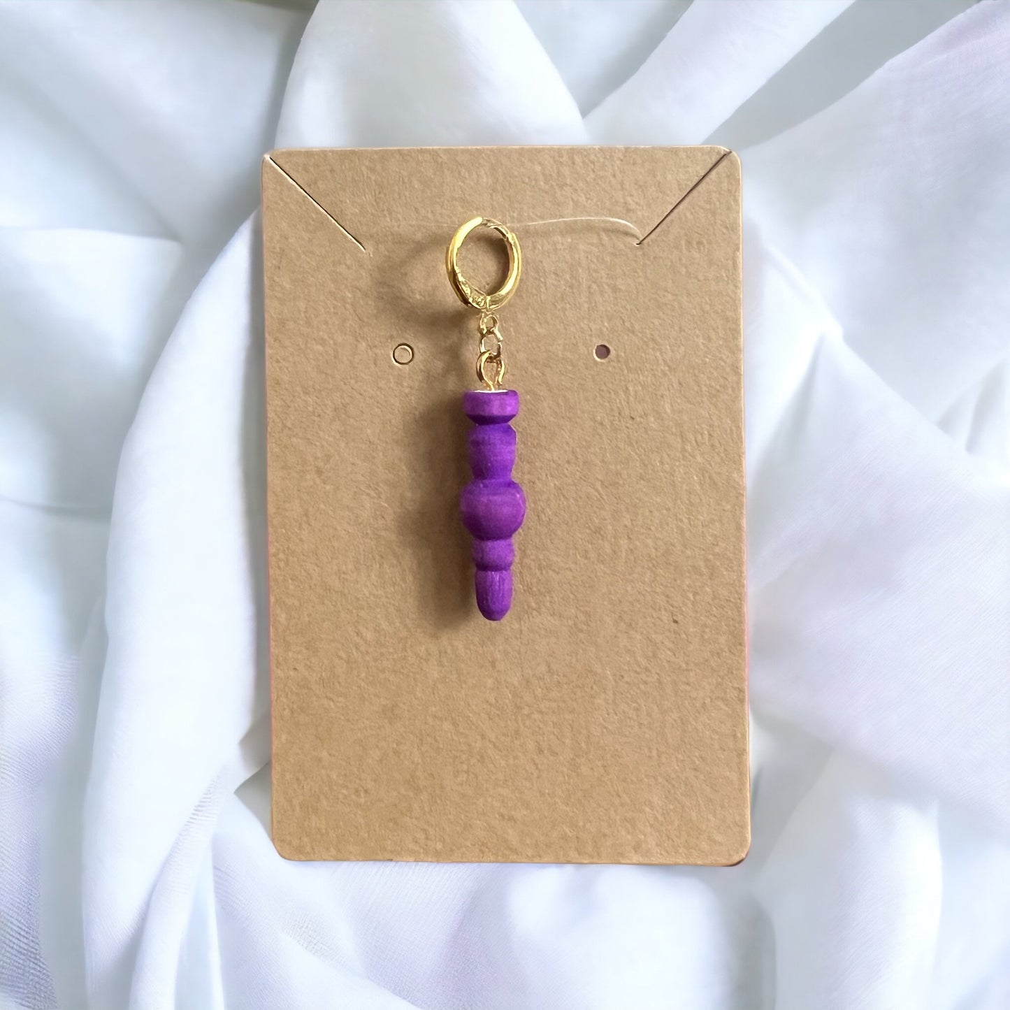 Set of 1-Hand-turned wooden stitch markers/progress keepers