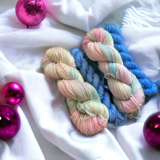Fingering Weight 75/25 SW Merino Nylon Sock set- Christmas Cookies - SkeinAppeal