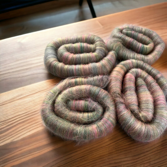 WILDCARD Rolags-Watermelon - SkeinAppeal