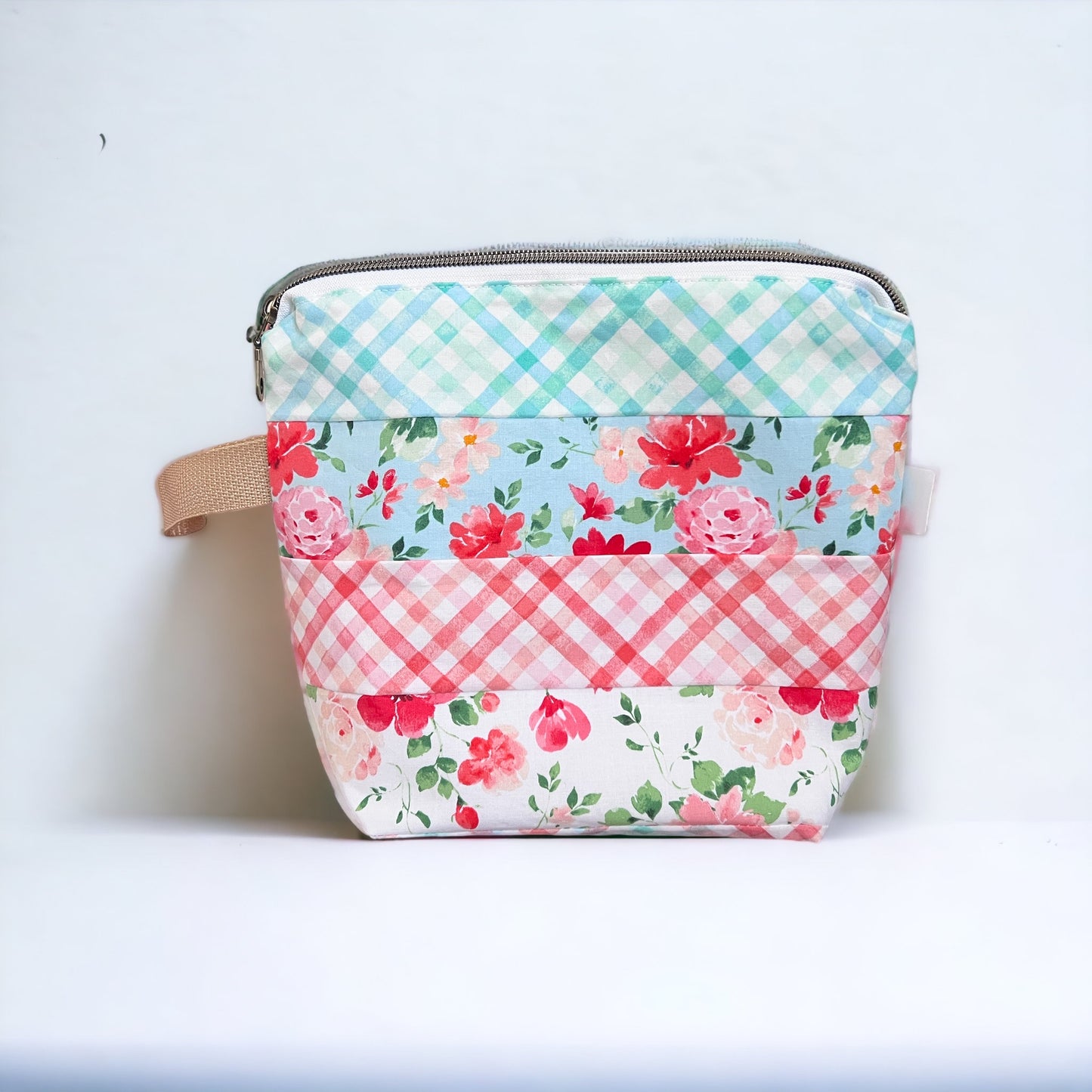 Small Patchwork Project Bag-Floral - SkeinAppeal