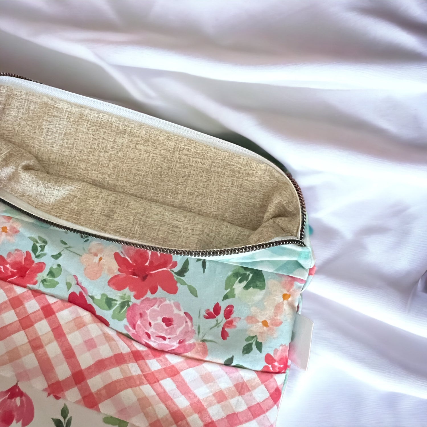 Small Patchwork Project Bag-Floral - SkeinAppeal