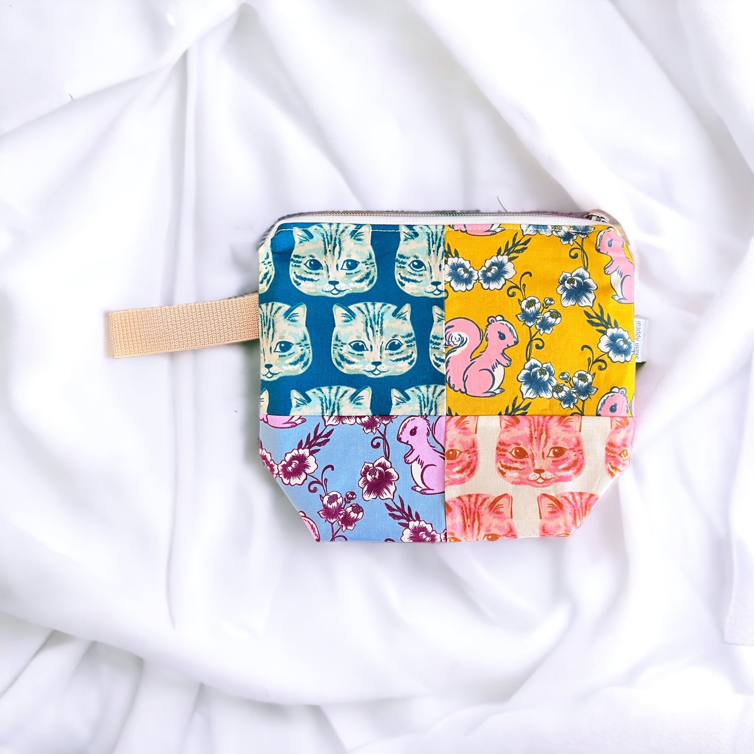 Sock Sized Project Bag- Cats & Squirrels - SkeinAppeal