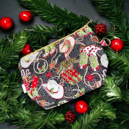 Country Christmas Small Zippered Project Bag - SkeinAppeal