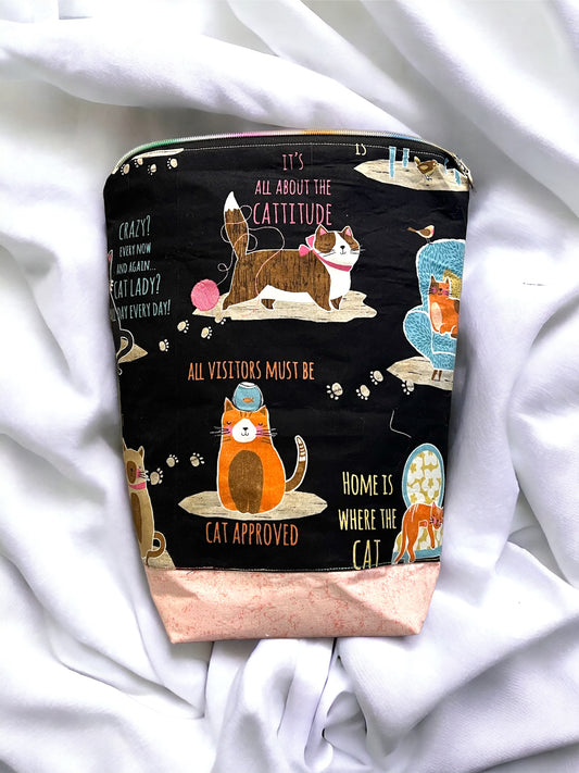 X-Large Cat Love Project Bag - SkeinAppeal