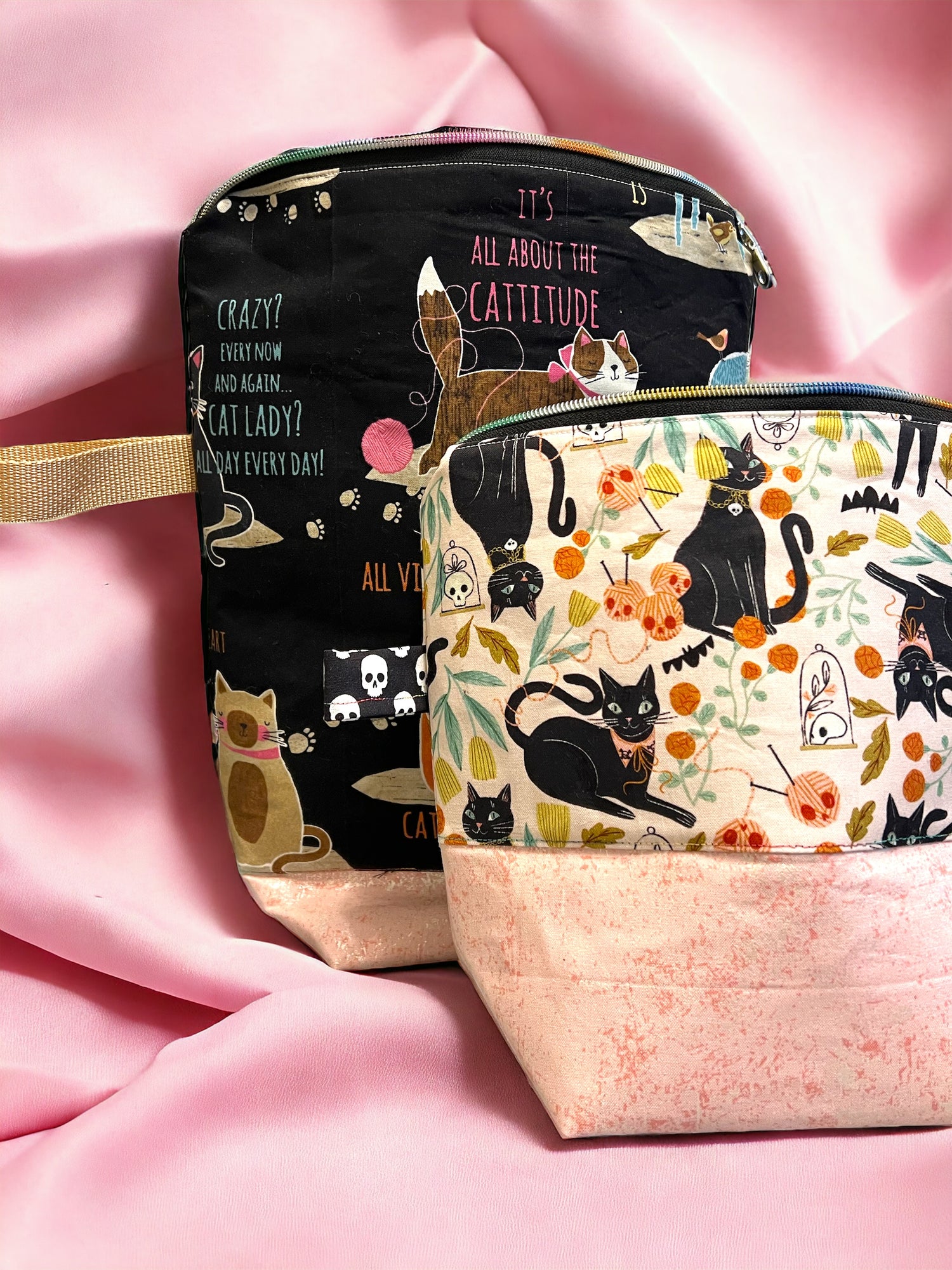 X-Large Cat Love Project Bag - SkeinAppeal