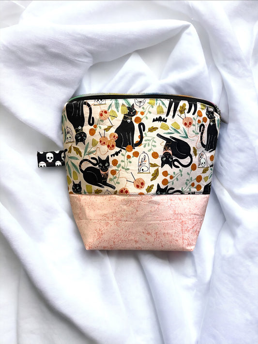 Cats & Skulls Medium sized project bag - SkeinAppeal