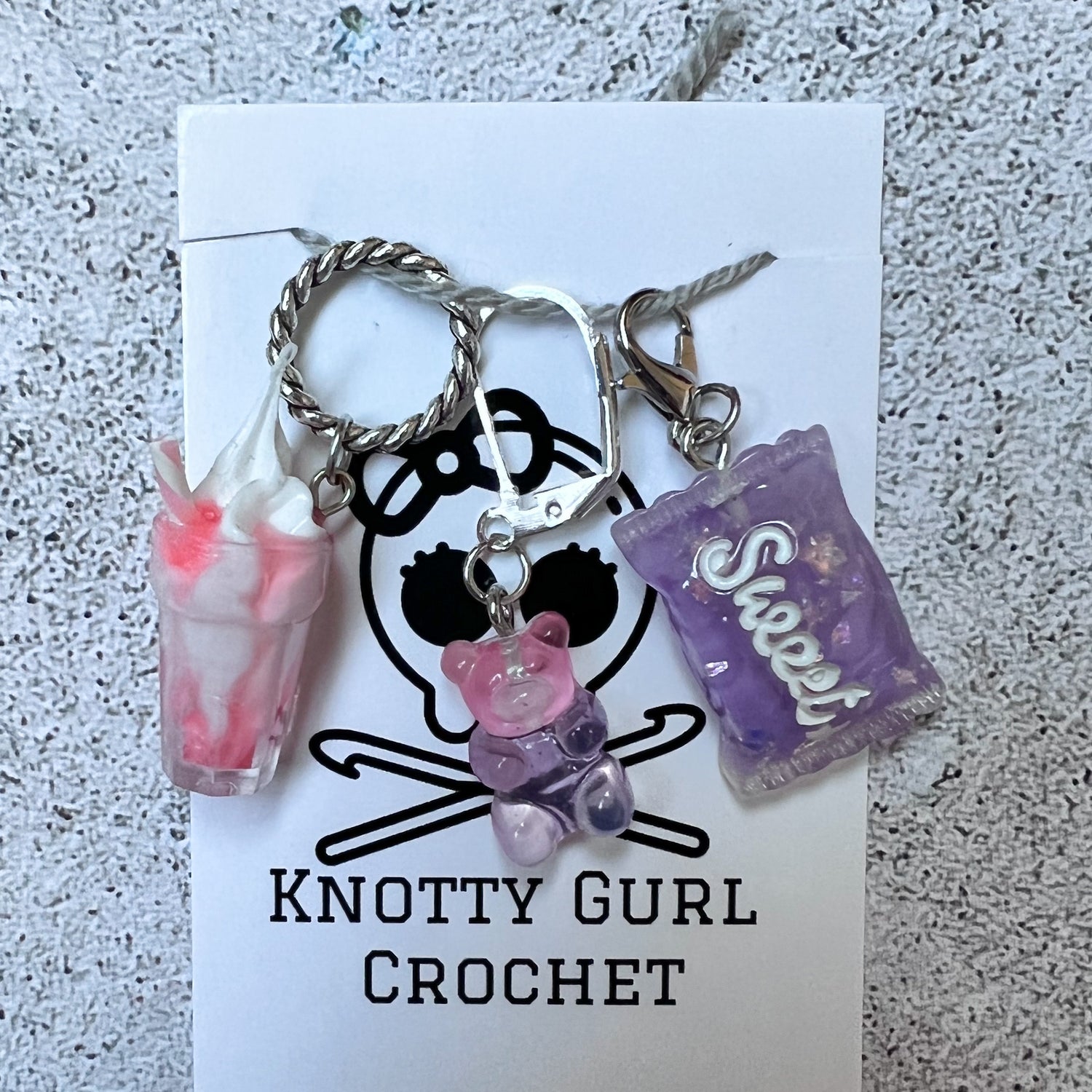 Set of 3 Candy themed Progress Keepers/Stitch Markers - SkeinAppeal
