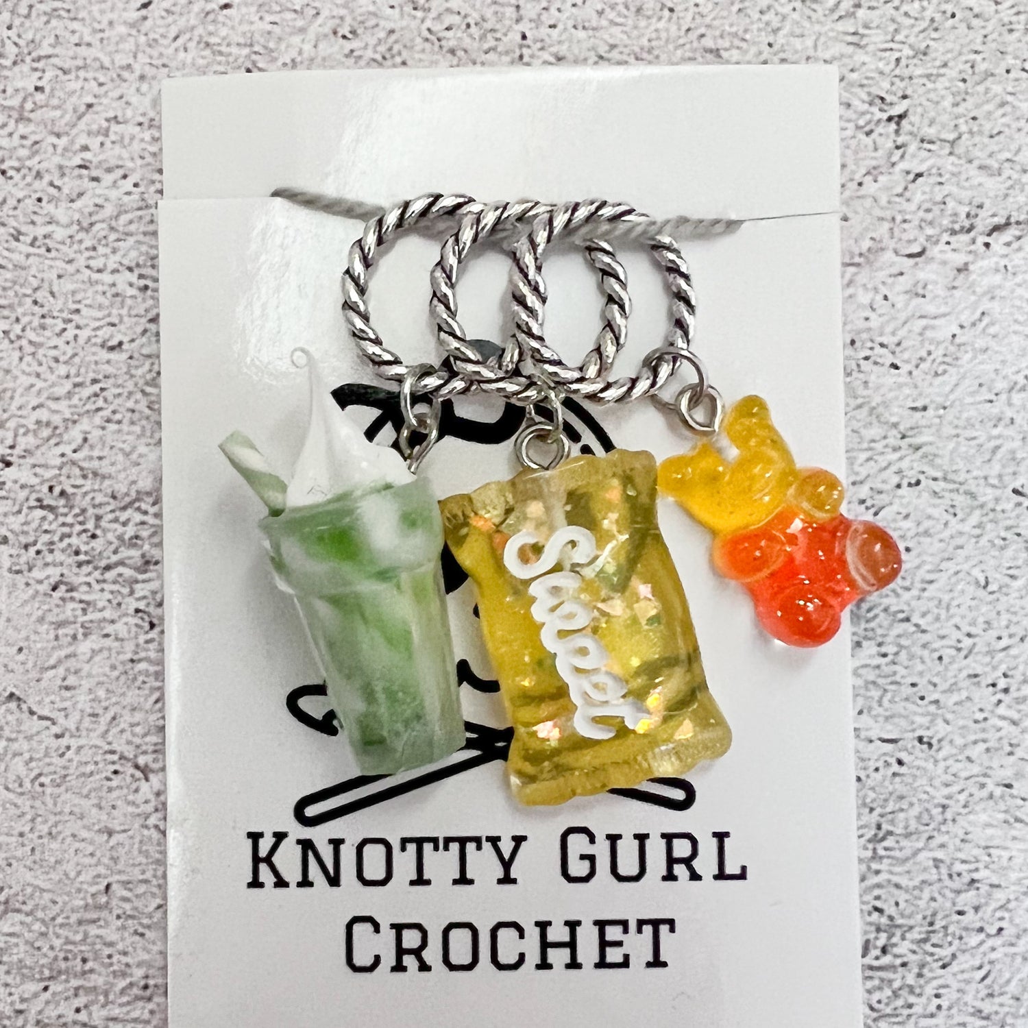 Set of 3 Candy themed Progress Keepers/Stitch Markers - SkeinAppeal