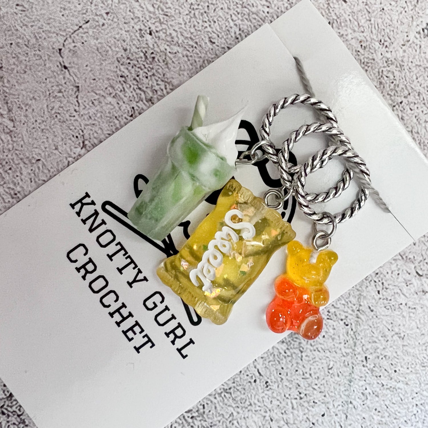 Set of 3 Candy themed Progress Keepers/Stitch Markers - SkeinAppeal