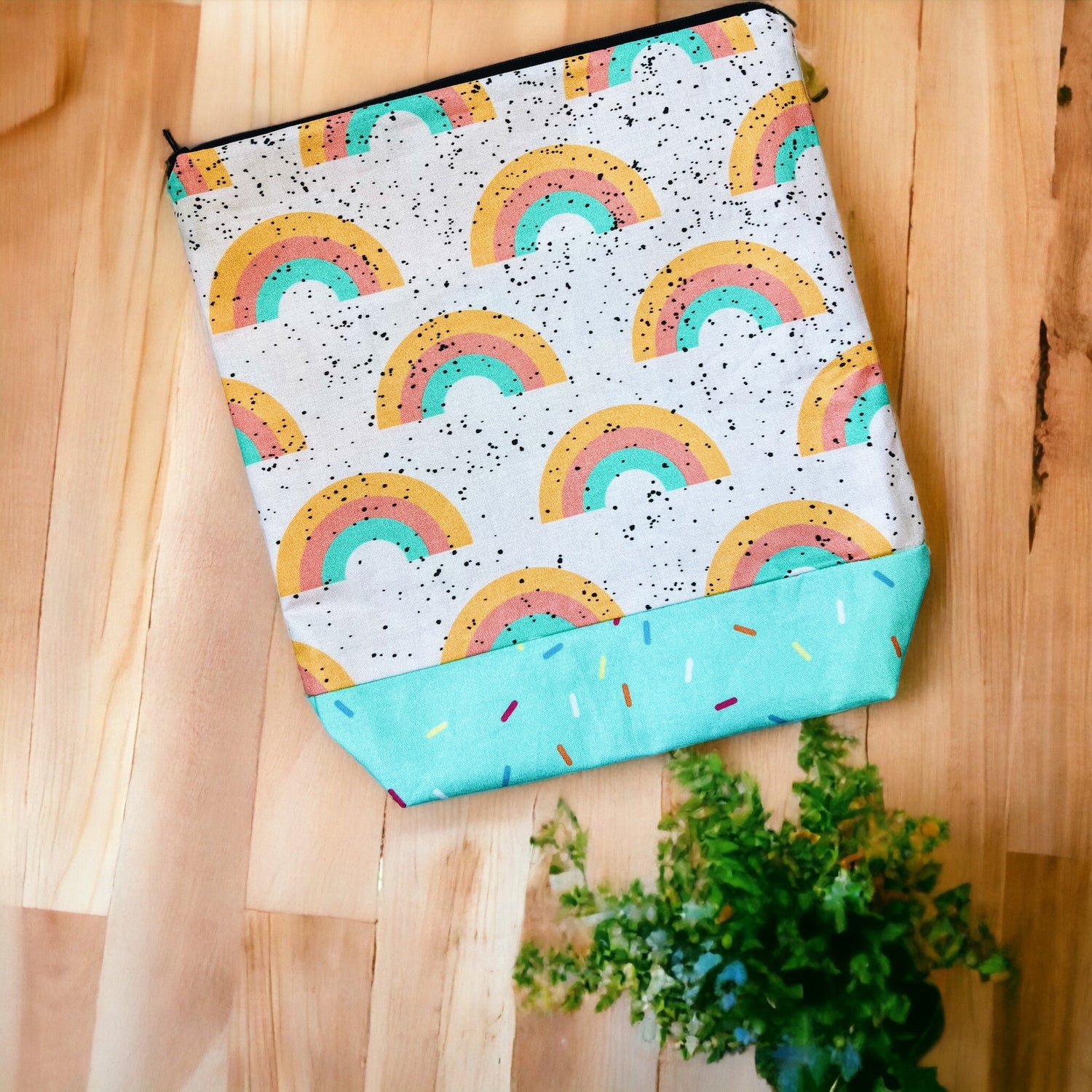 Medium Sized Rainbow Sprinkle Pride Project Bag - SkeinAppeal