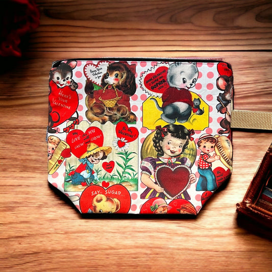 Vintage Valentine Medium Sized Project Bag