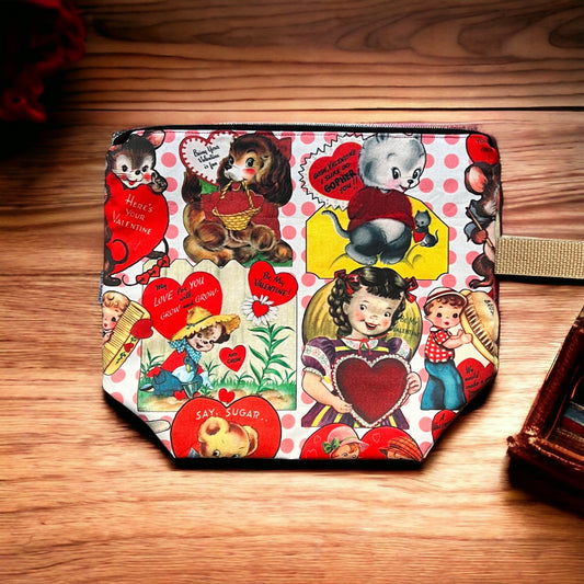 Vintage Valentine Medium Sized Project Bag - SkeinAppeal